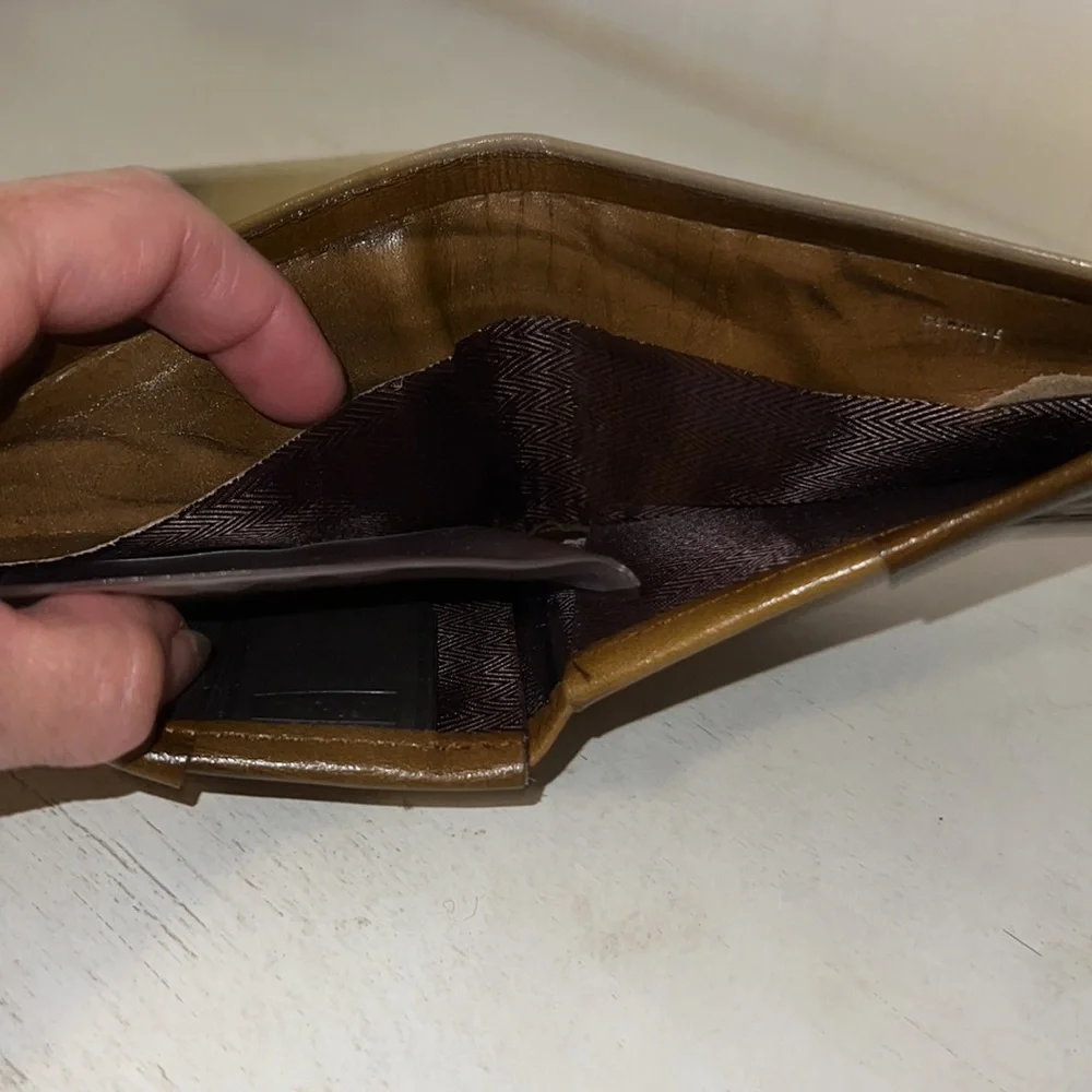 Vintage NEW Rolf’s cowhide leather wallet brown marble